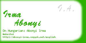 irma abonyi business card